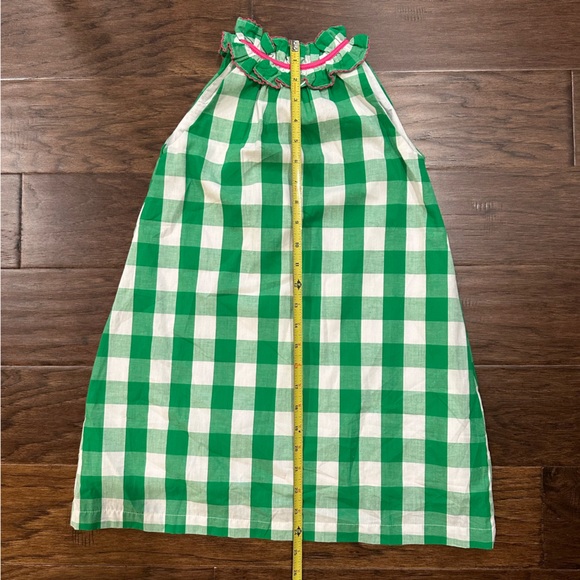 Girls The Oaks Apparel Green Gingham Print Knit Dress 6 - Picture 7 of 8